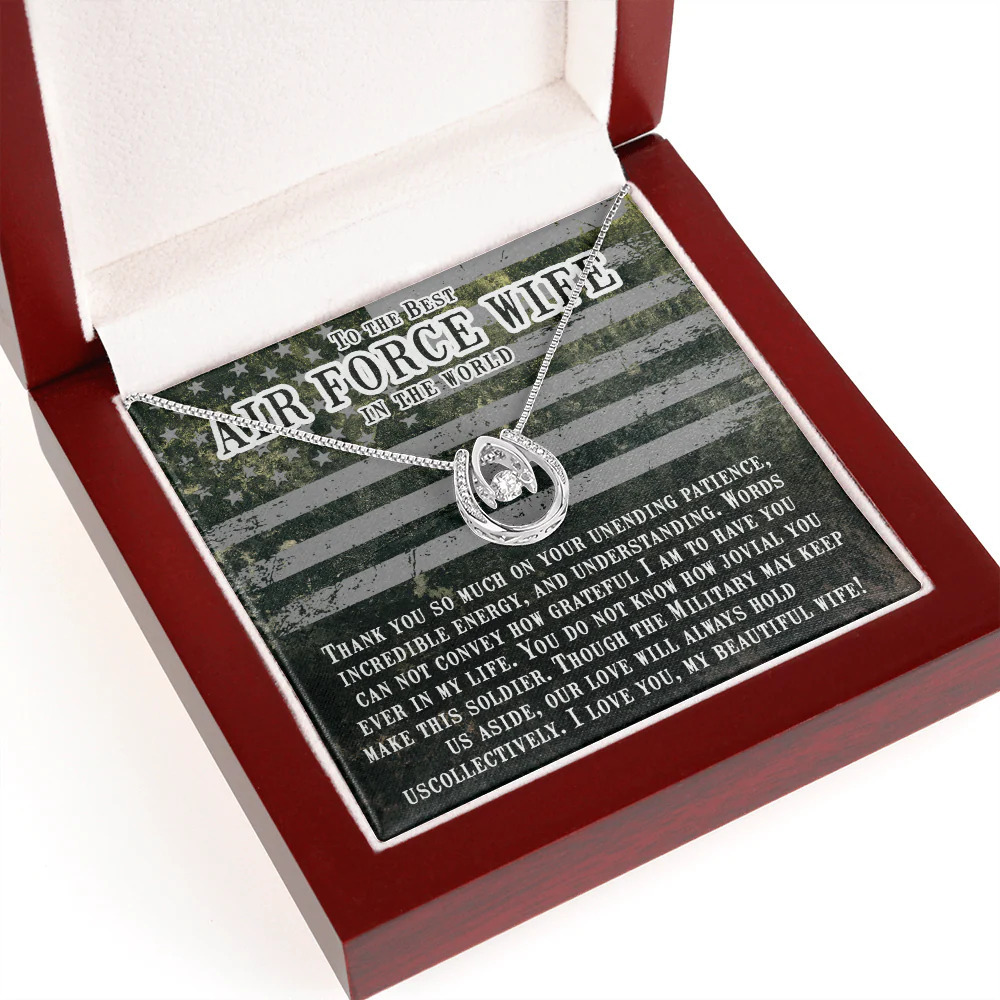 Wife Unending Patience Lucky Horseshoe Necklace Luxury Box